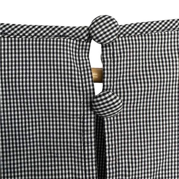 1. J Crew XXS Gingham plaid 3/4 bell flare sleeves slits bow keyhole in back - Picture 5 of 14